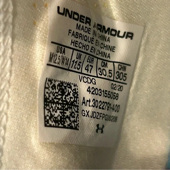 Under Armour HOVR Unisex EUC Running Shoes Sizes: Men 12.5 Women 14 Rainbow Athletic Shoes